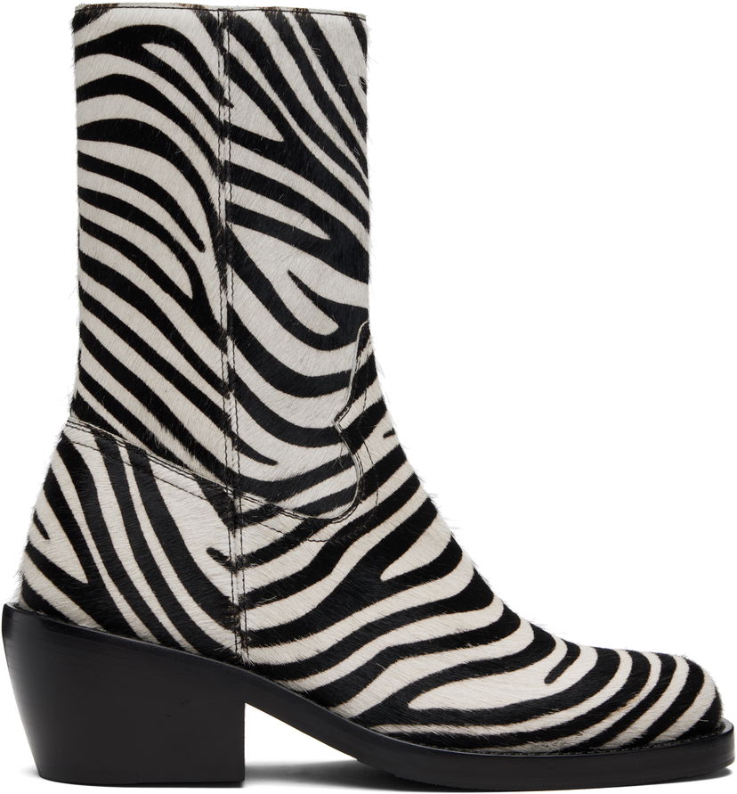 Sneakers og sko Dries Van Noten Dries Van Noten Zip Zebra Print Haircalf Boots Flerfarvet | 252-021707-302