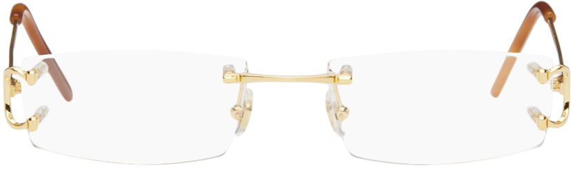 Solbriller Cartier Rectangular Glasses Beige | CT0092O