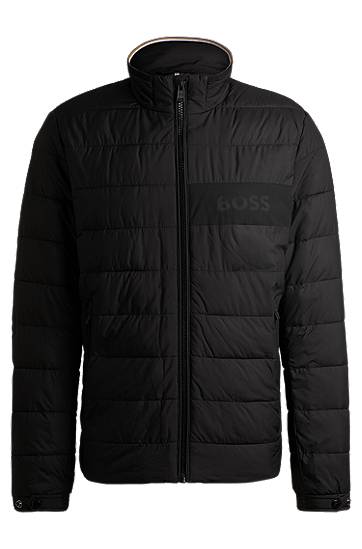 Puffer jakke BOSS Regular-Fit Water-Repellent Jacket Sort | 50519237