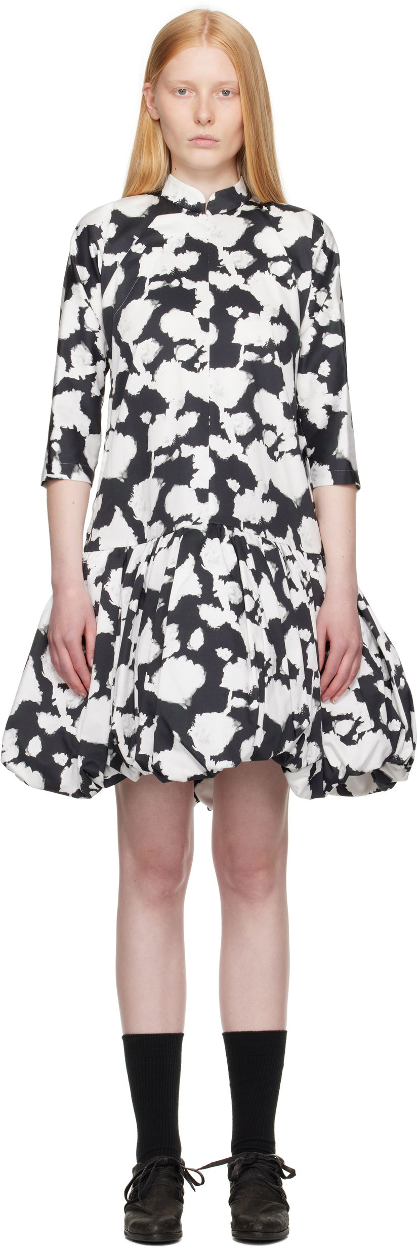 Kjole Comme des Garçons Comme des Garçons Cotton Satin Printed Dress Sort | RO-O013-051
