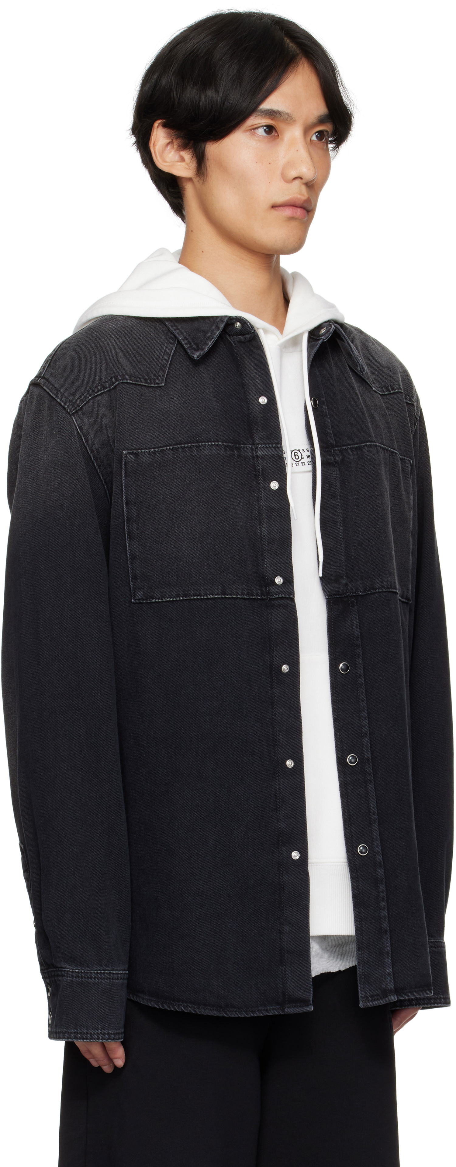 Skjorte Maison Margiela MM6 Maison Margiela Long Sleeve Denim Shirt Sort | SH0DT0031 M30011, 1