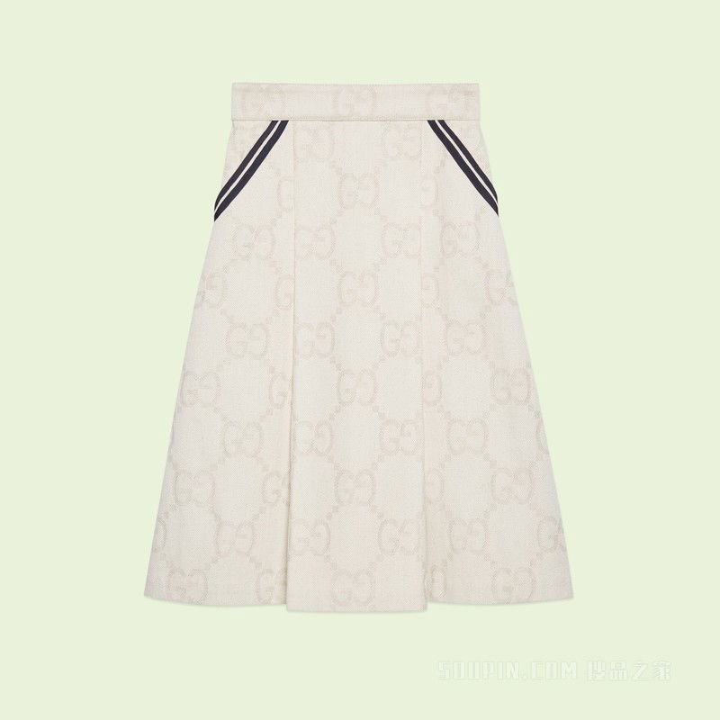 Nederdel Gucci Maxi GG Skirt White Beige | 691847 XDBX2 9207