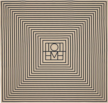 Tørklæde TOTEME Signature Monogram Silk Scarf Beige | 211-852-800, 3