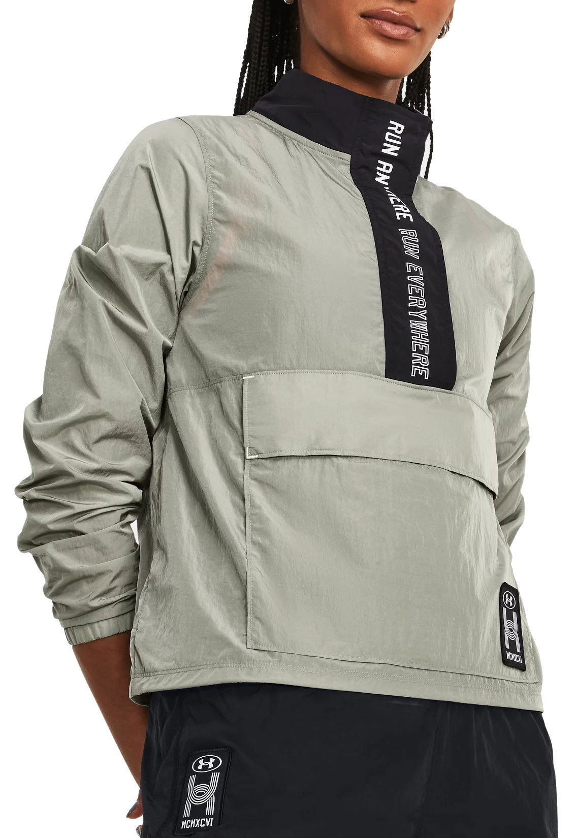 Jakke Under Armour Run Anywhere Anorak Jacket Grå | 1379354-504, 0