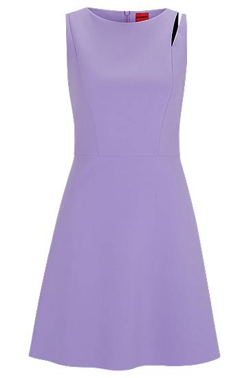 Kjole BOSS Mini Dress with Cut-Out Shoulder Lilla | 50516756