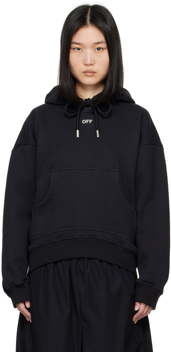 Sweatshirt Off-White Black Off Stamp Round Hoodie Sort | OWBB061C99FLE0011001