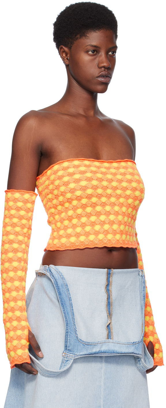 Crop top ERL ERL Jacquard Tube Top Orange | ERL07N102, 1
