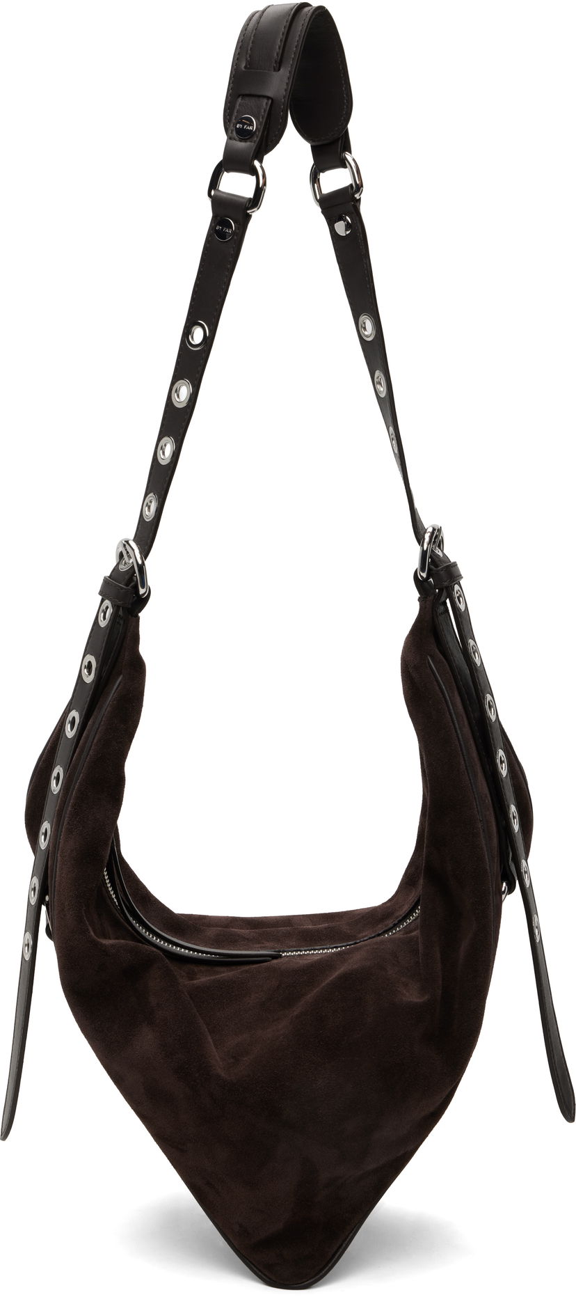 Skuldertaske BY FAR BY FAR Trayana Suede & Nappa Leather Shoulder Bag Brun | MWBSB063MM050BR054PL