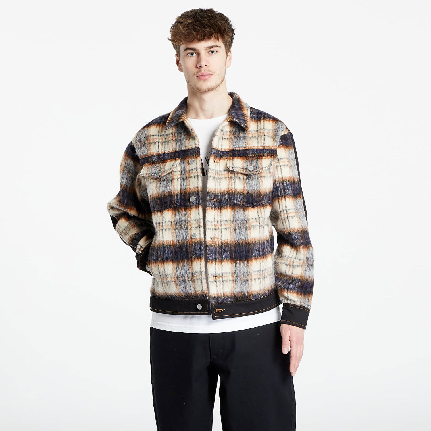 Jakke Pleasures Mental Trucker Jacket Lyserød | P23W027 BLACK, 0