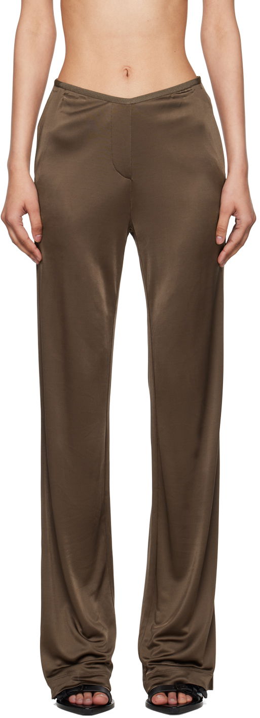 Bukser Helmut Lang Helmut Lang Car Satin Trousers Brun | O02HW205