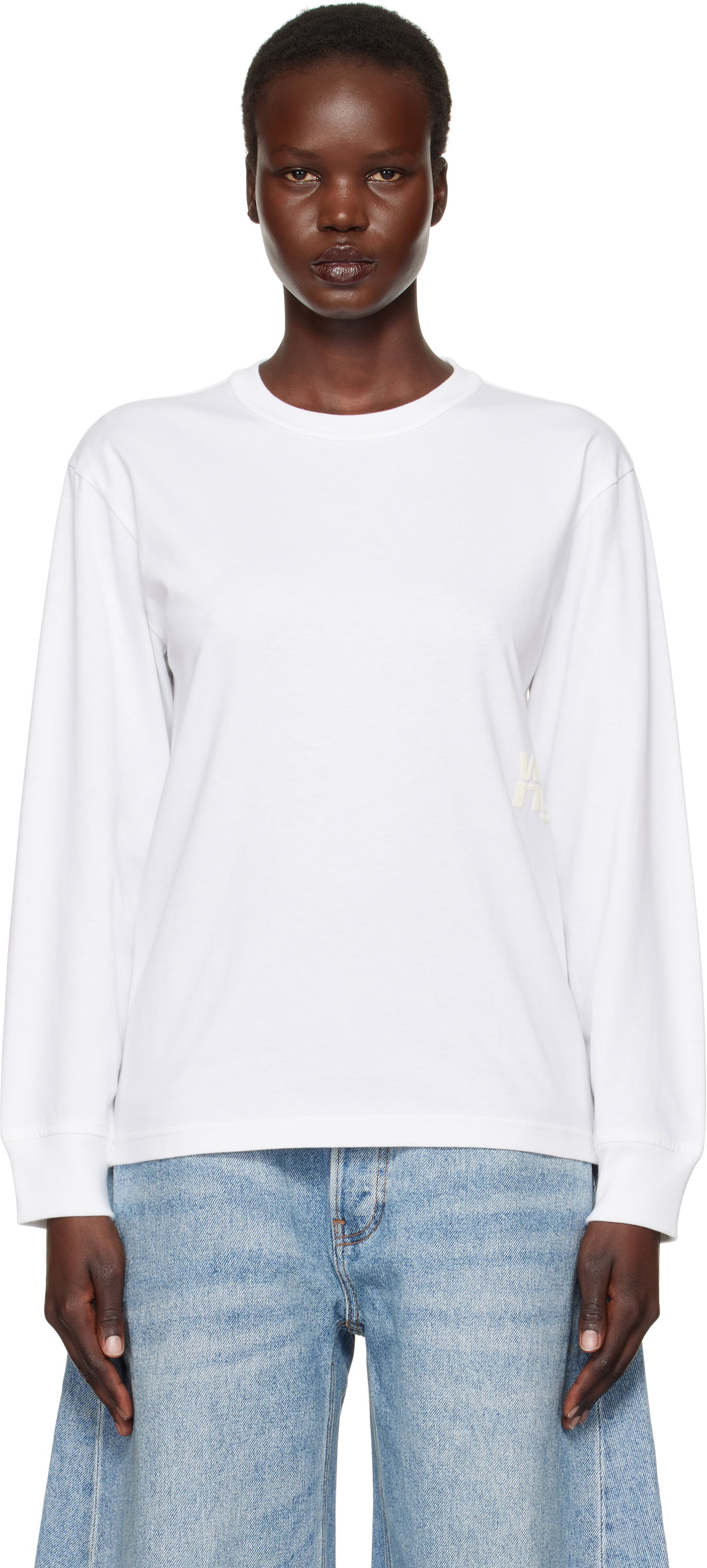 T-shirt Alexander Wang Long Sleeve Puff Logo T-Shirt Hvid | 4CC3241519, 0