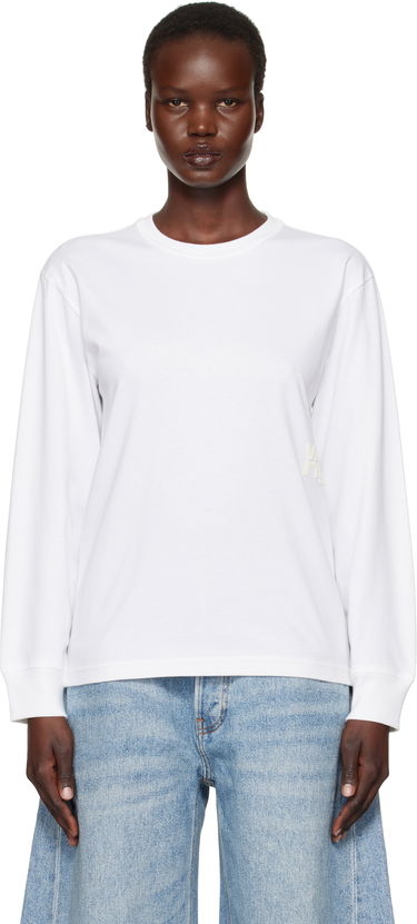 T-shirt Alexander Wang Long Sleeve Puff Logo T-Shirt Hvid | 4CC3241519, 0