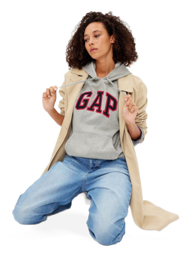 Sweatshirt GAP V- Heritage Po Hoodie Grå | 463506-06