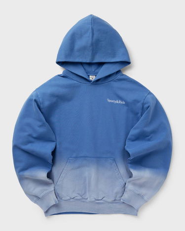 Sweatshirt Sporty & Rich Serif Logo Embroidered Dip Dye Hoodie in L Blå | WS066S413SD, 0