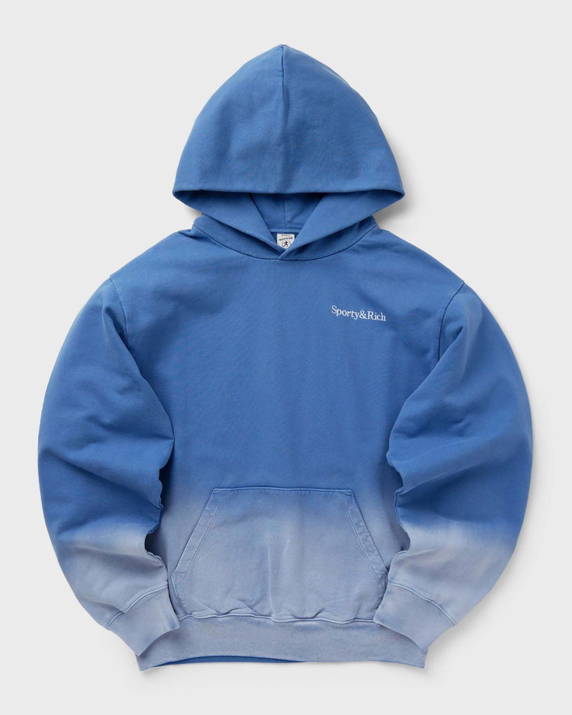 Sweatshirt Sporty & Rich Serif Logo Embroidered Dip Dye Hoodie in L Blå | WS066S413SD