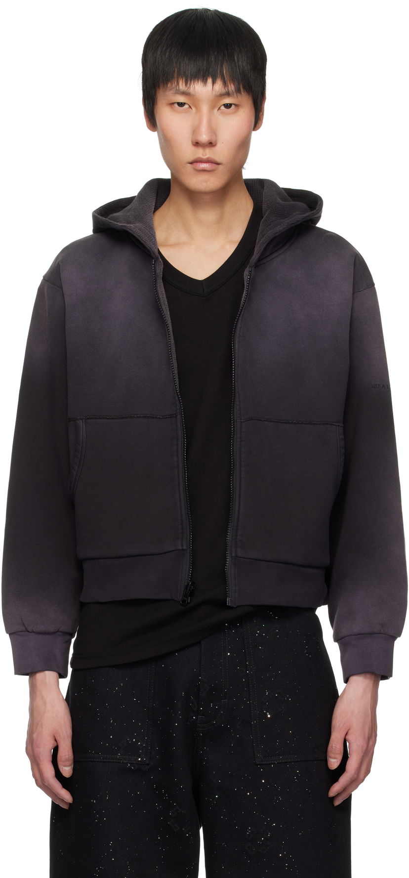 Sweatshirt 1017 ALYX 9SM Alyx Garment Dyed Reversible Zip Up Hoodie Sort | AAMSW0241FA01
