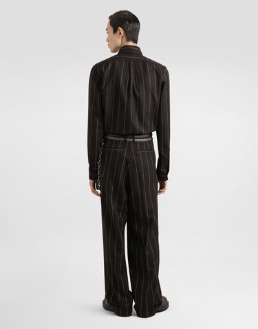 Skjorte Dolce & Gabbana Dolce & Gabbana Pinstriped Flannel Shirt Sort | G5NP9TFRZAPS8051, 2