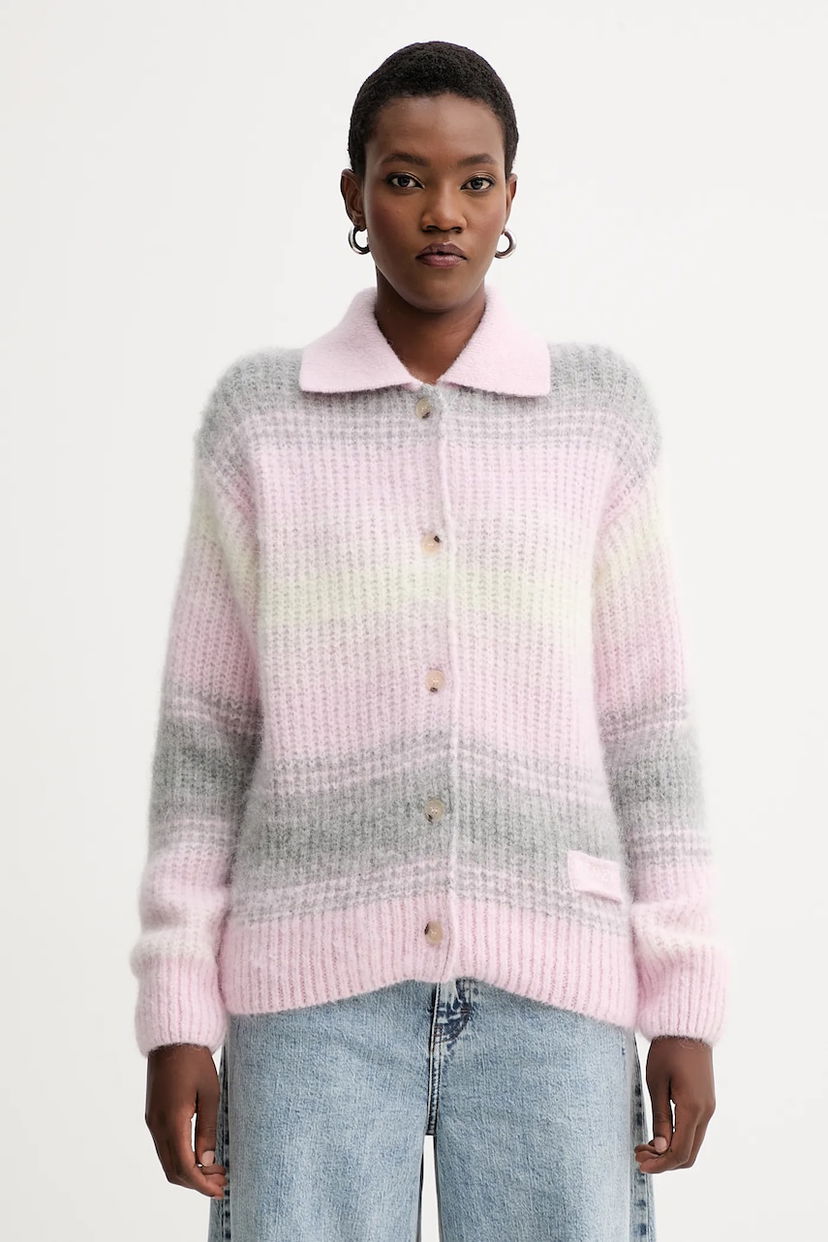 Sweater KENZO Kenzo Striped Knit Cardigan Lyserød | FF62CA7043CG