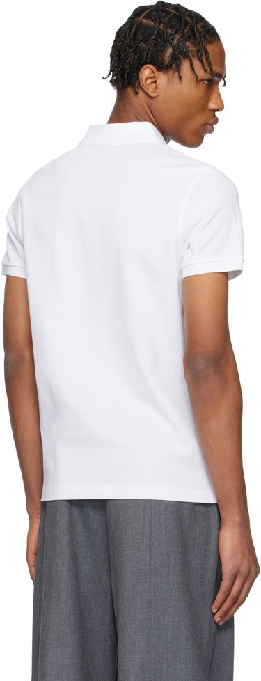 Polo skjorte Moncler Moncler Logo Patch Cotton Polo Hvid | K10918A0003084556, 2
