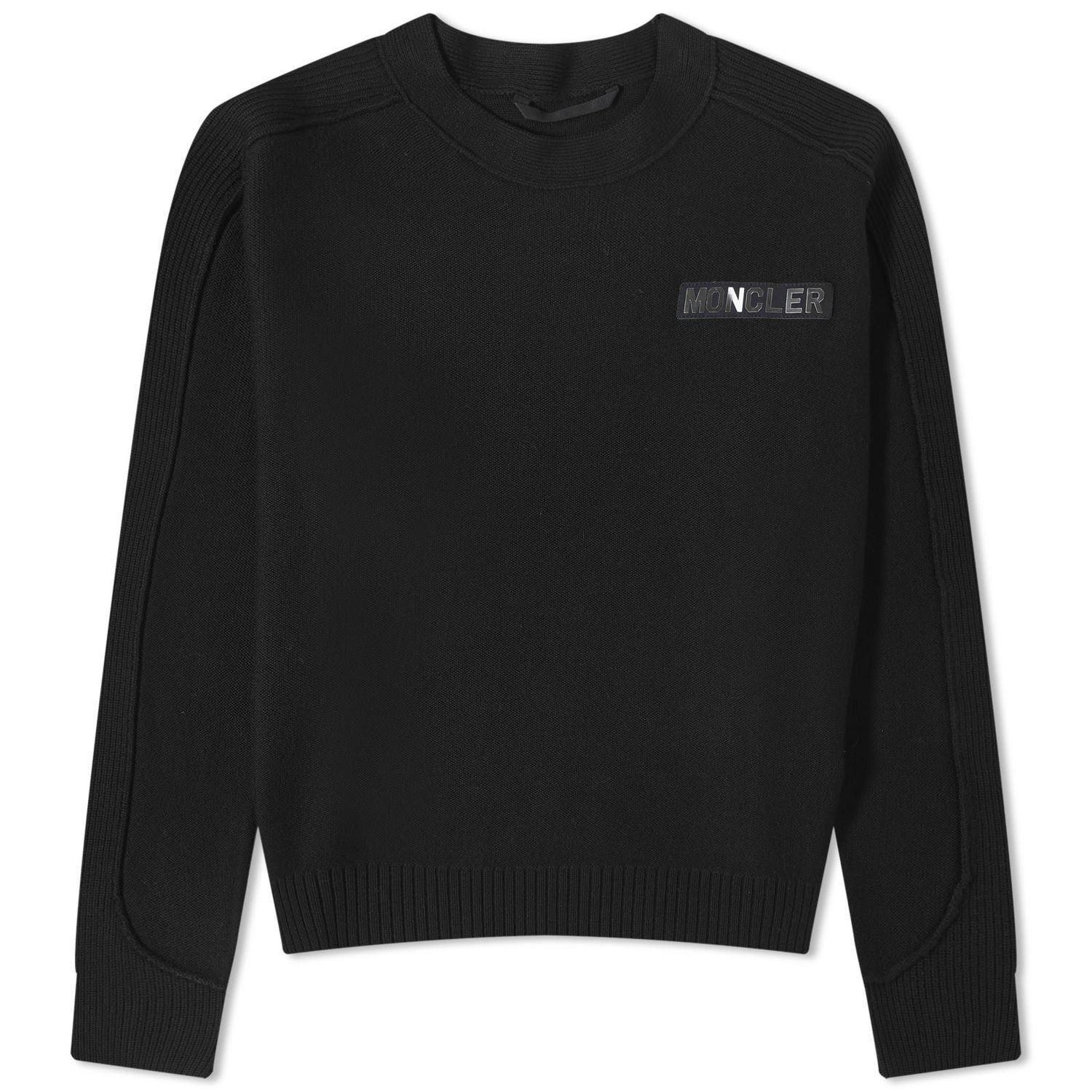Sweater Moncler Logo Crew Knit Sweater Sort | 9C000-M1131-05-999, 0