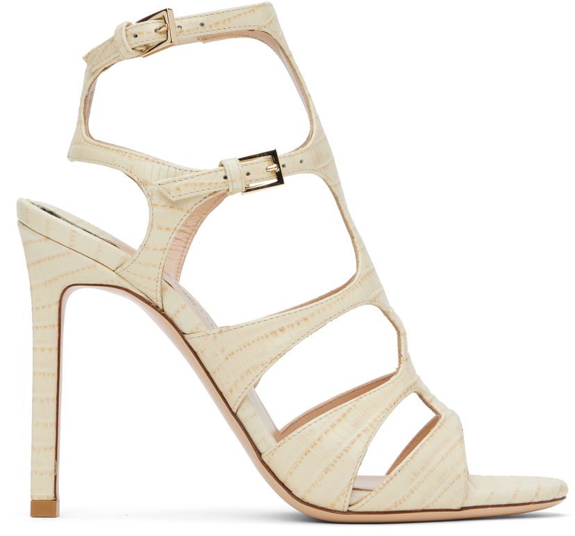 Tilbehør Tom Ford TOM FORD Lizard Paradis Heeled Sandals Beige | W3613-LCL381P