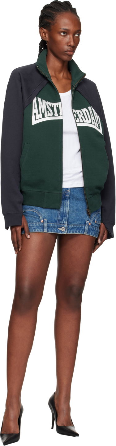 Sweatshirt VETEMENTS Vetements 'Amsterdam' Patched Zip-Up Sweatshirt Mørkeblå | UH76ZU760EN, 3