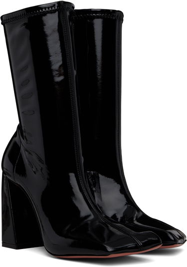 Tøj Amina Muaddi Amina Muaddi Marine Stretch Boots Sort | MARINE STRETCH BOOTIE 95 LATEX, 3