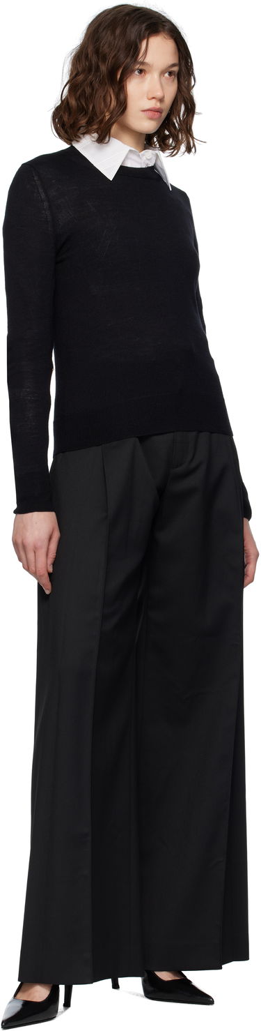 Bukser Maison Margiela MM6 Maison Margiela Tailoring Blend Wide-Leg Trousers Sort | S52KA0539 M35227, 3