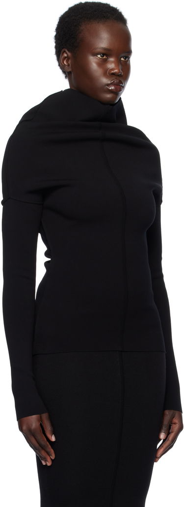 Sweater Rick Owens Rick Owens Hollywood Draped Long Sleeve Turtleneck Top Sort | RP01E7690 KST, 1
