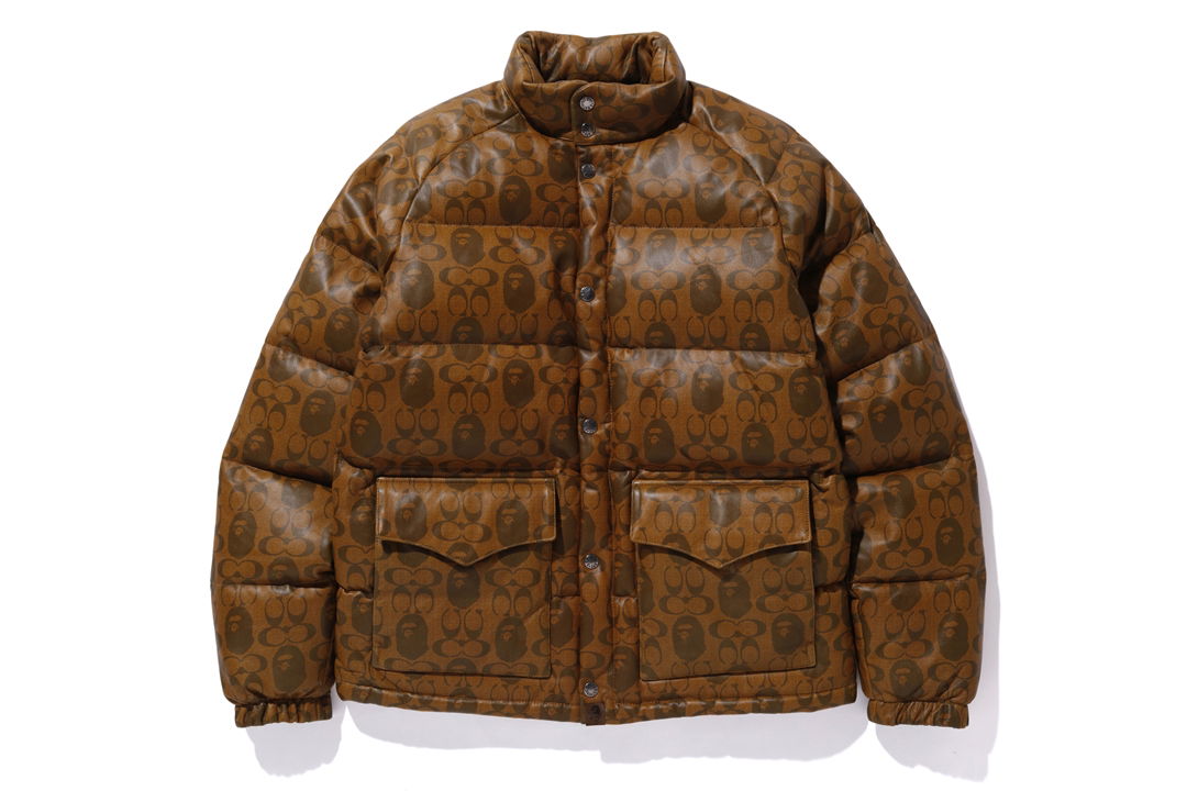 Jakke BAPE Coach x Leather Down Jacket Brun | 001HJG231902XBRW, 0
