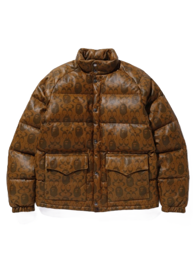 Jakke BAPE Coach x Leather Down Jacket Brun | 001HJG231902XBRW