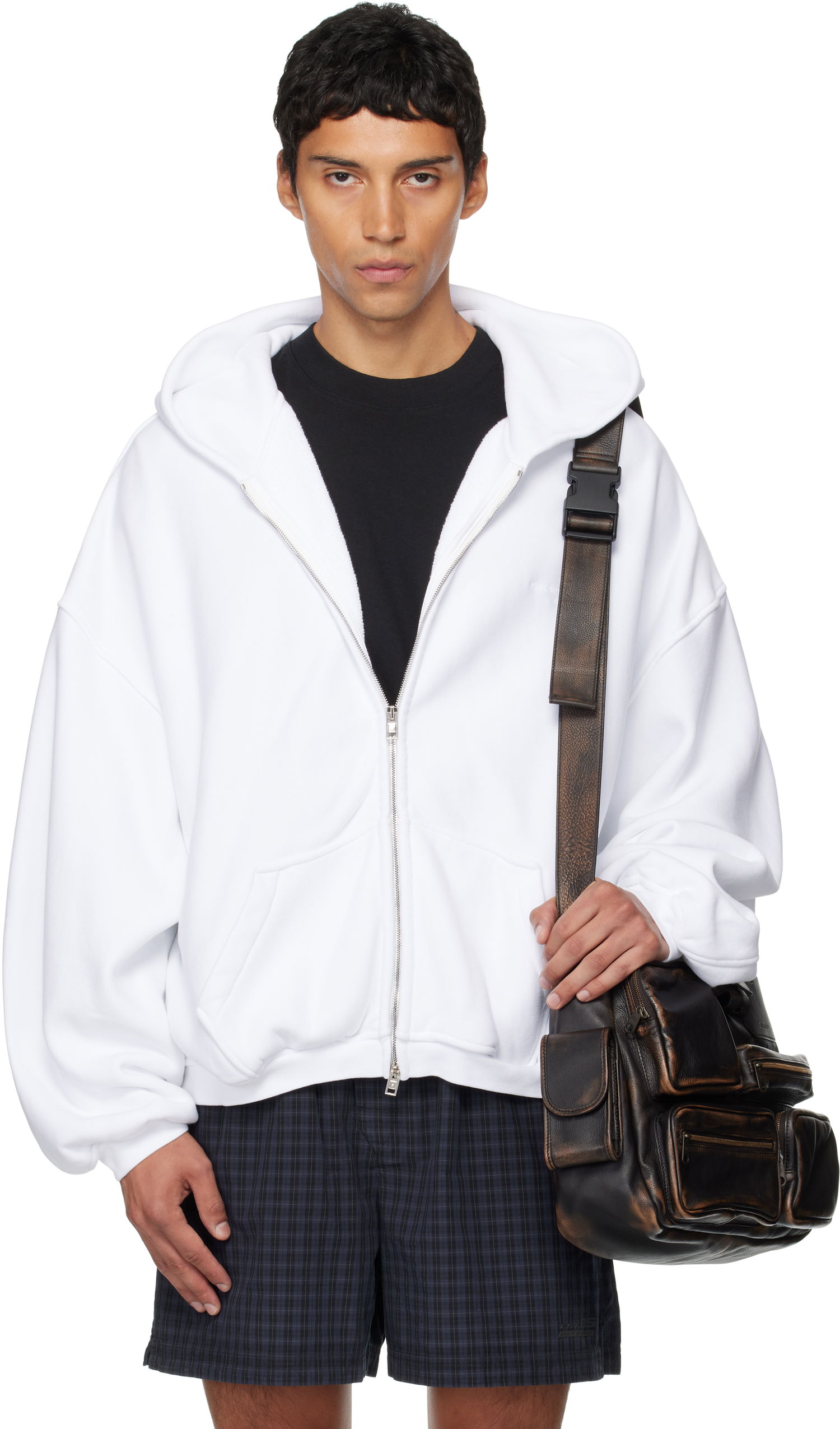 Sweatshirt Alexander Wang Alexander Wang Zip Hoodie Hvid | UCC3252065, 0