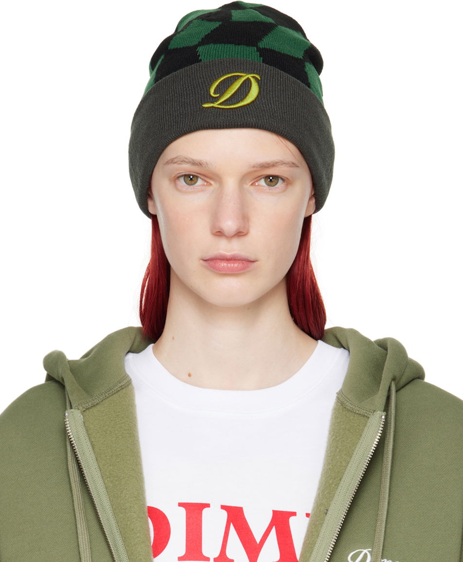 Beanie Dime Green & Black Check Beanie Grøn | DIMESP2444FOR, 0