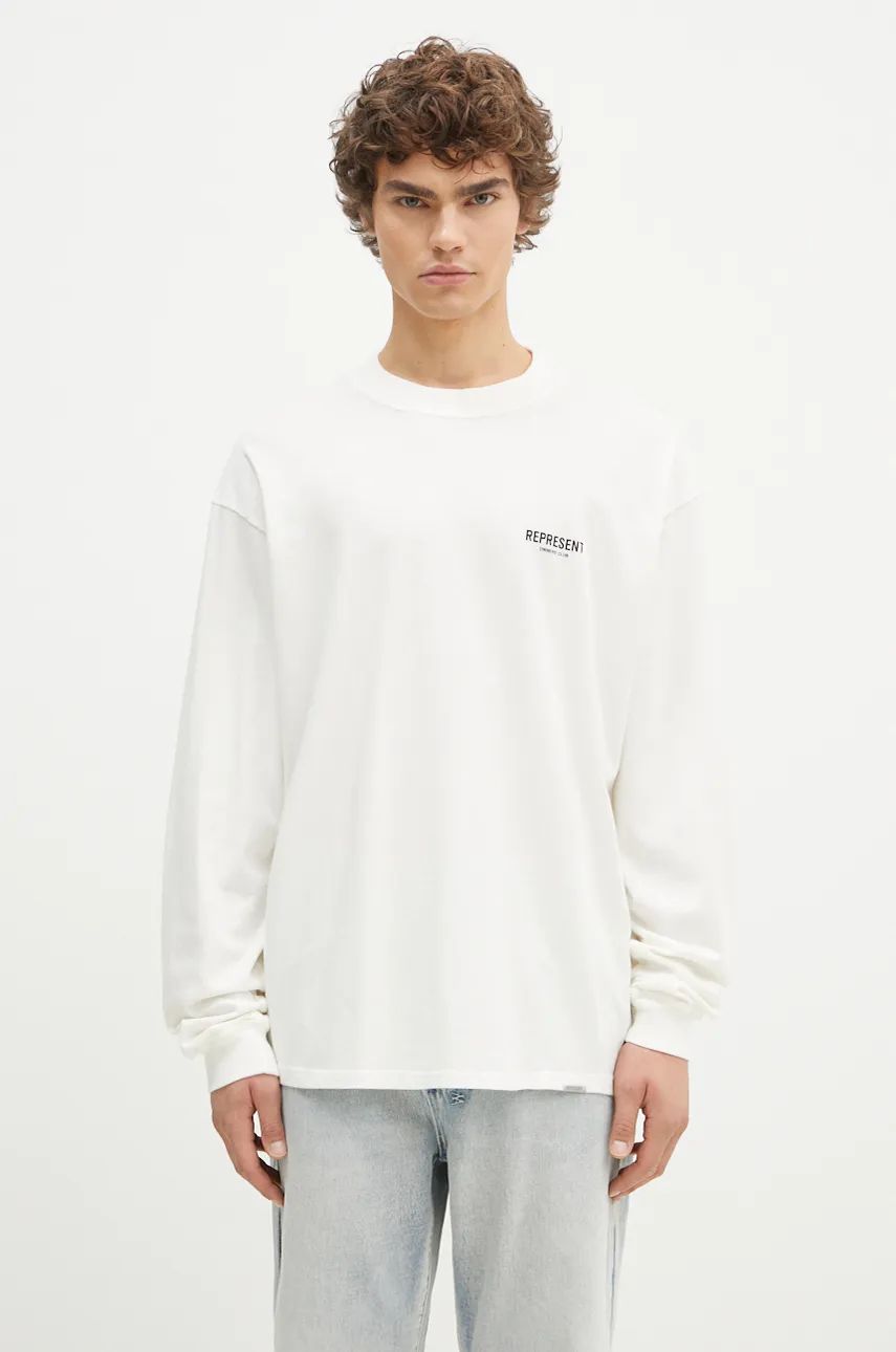 T-shirt Represent Clo Represent Owners Club Long Sleeve T-Shirt With Print Hvid | OCM41119.072, 0