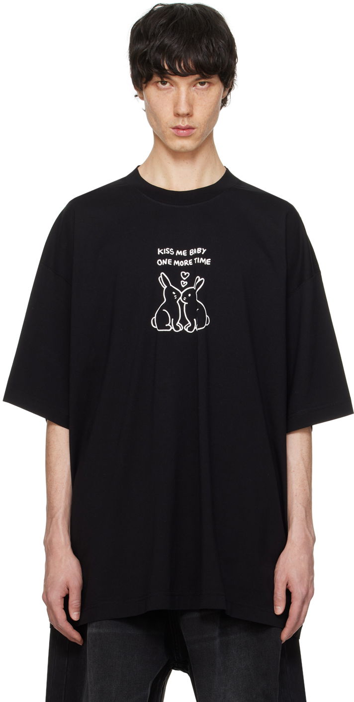 T-shirt VETEMENTS Kissing Bunnies T-Shirt Sort | UE64TR240B