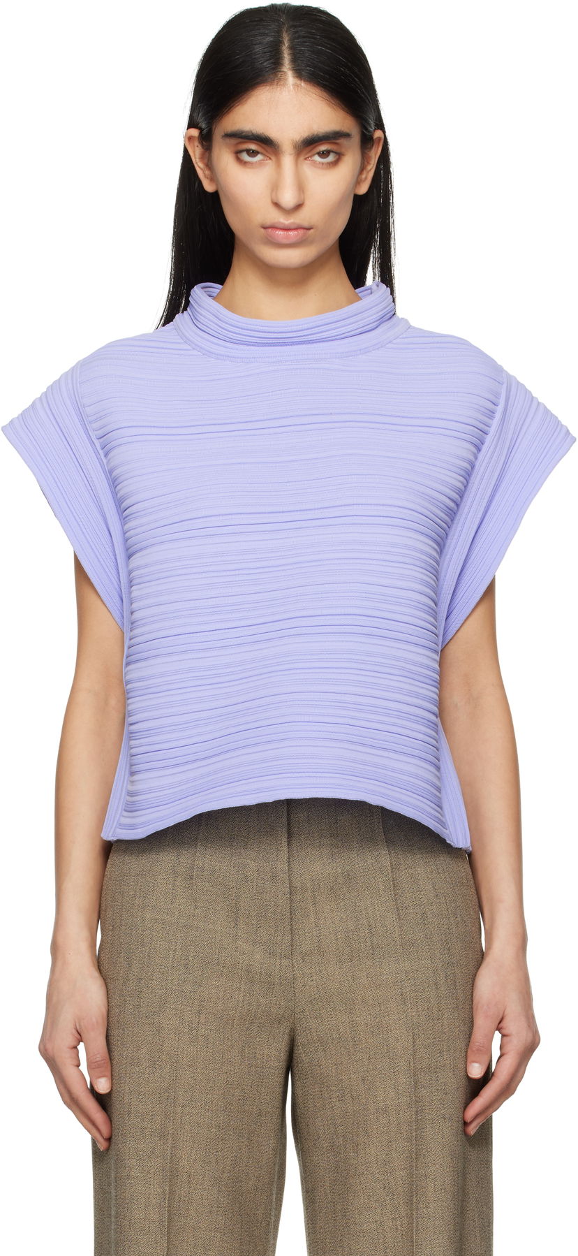 Sweater Pleats Please Issey Miyake Pleats Please Issey Miyake Crepe Knit Top Lilla | PP56KE821