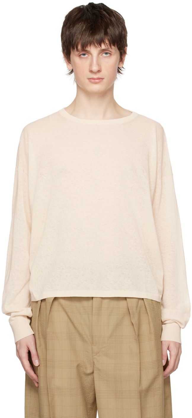 T-shirt LEMAIRE Boxy Long Sleeve T-Shirt Beige | TO1052 LK1003, 0