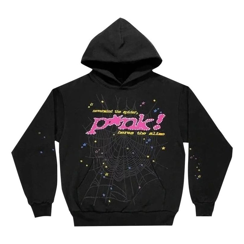 Sweatshirt Sp5der Sp5der P*nk Graphic Print Hoodie Sort | 2406-1FW210106PH-BLAC