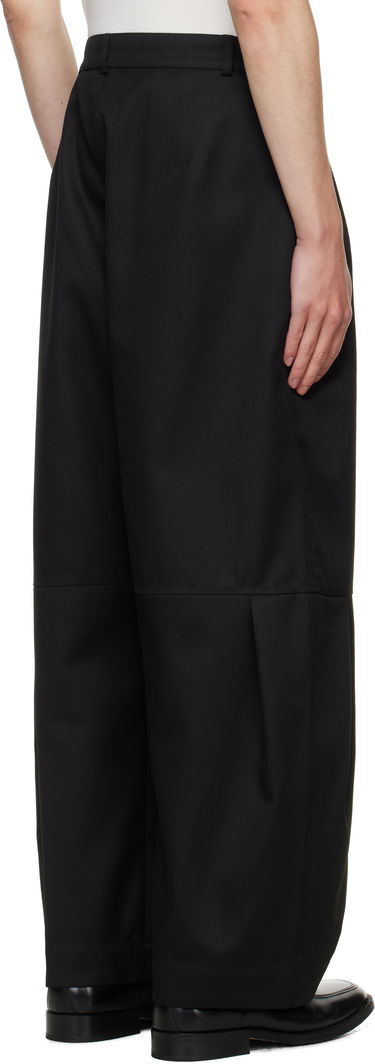 Bukser sage NATION SAGE NATION Zushi Pleated Trousers Sort | S091 ZUSHI TROUSER COTTON TWIL, 2