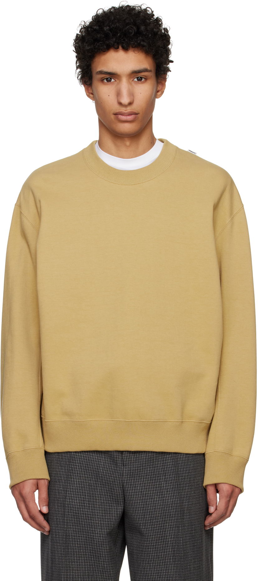 Sweater Jil Sander Jil Sander Logo Flag Shoulder Sweatshirt Beige | J22GU0132_J20245
