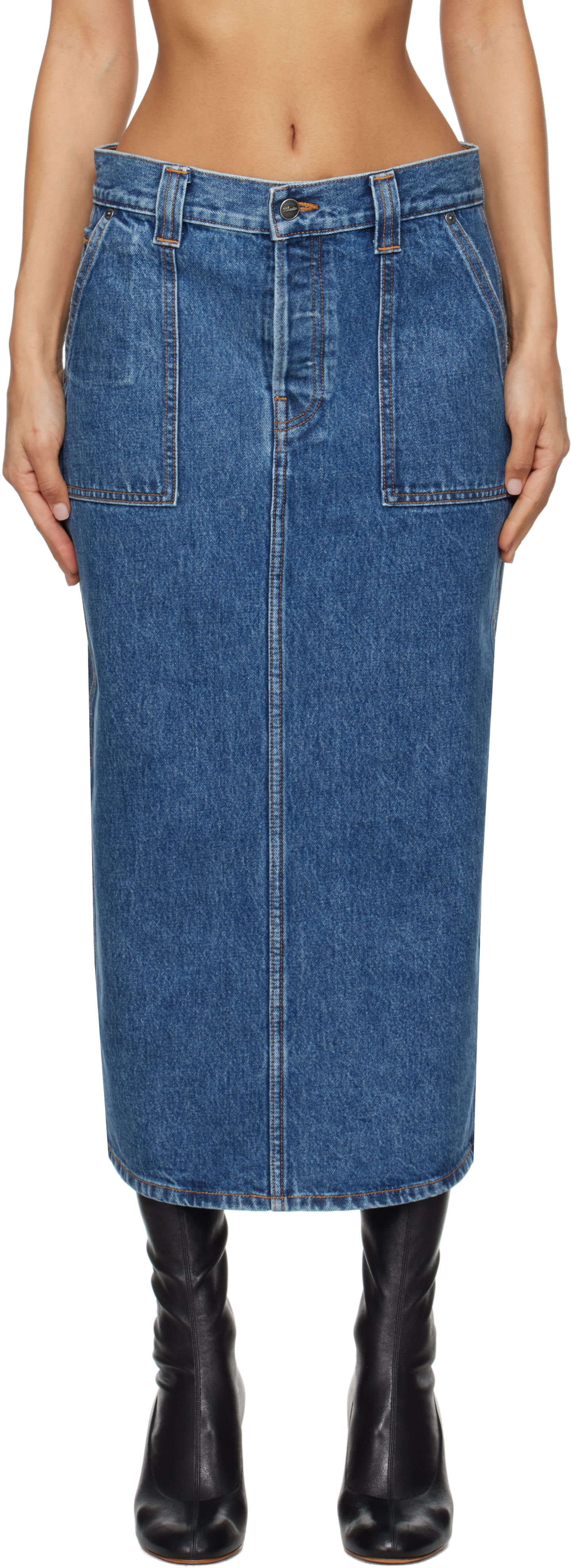 Nederdel Khaite Genevieve Denim Midi Skirt Blå | 1159908009, 0