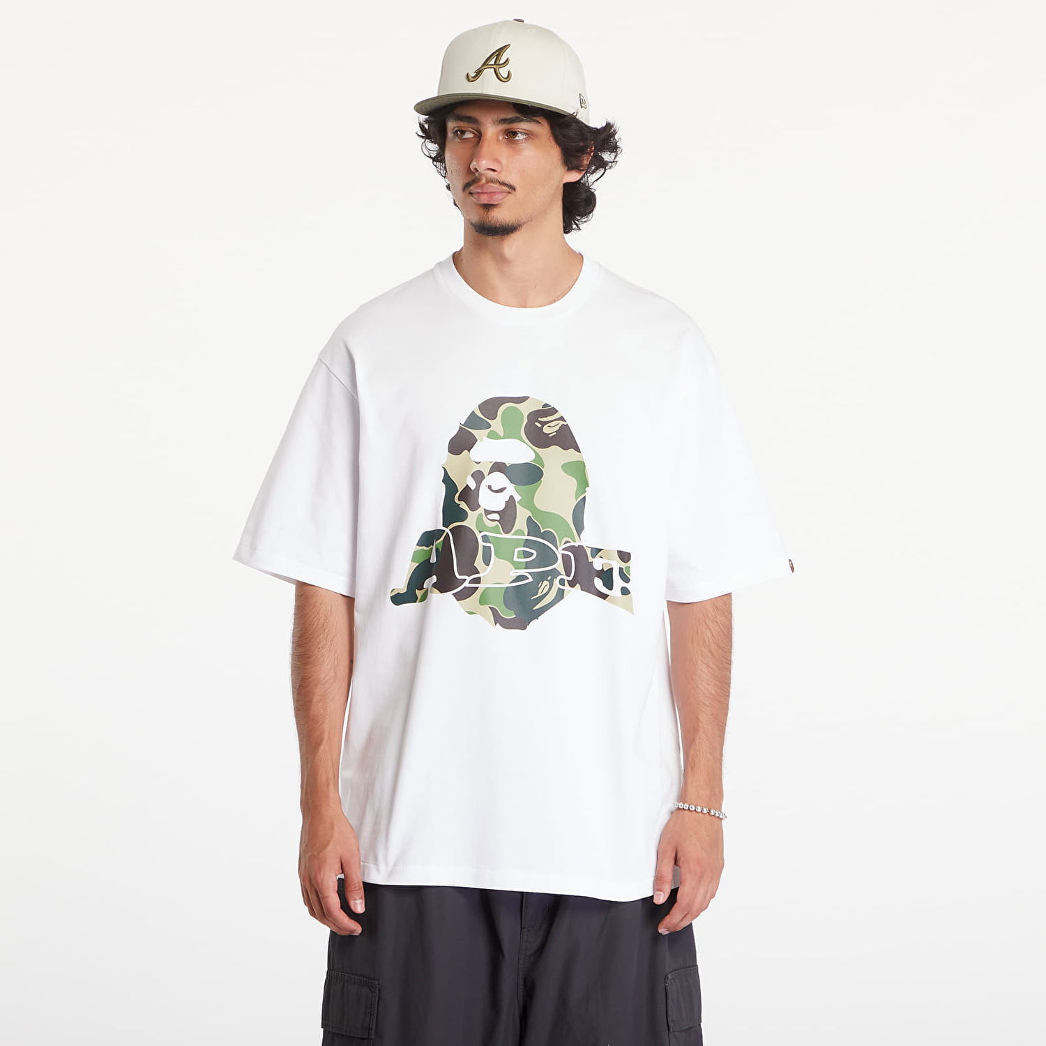 T-shirt BAPE A BATHING APE Abc Camo Ape Head Relaxed Fit Short Sleeve Tee White Hvid | 001TEK801333M WHT, 0