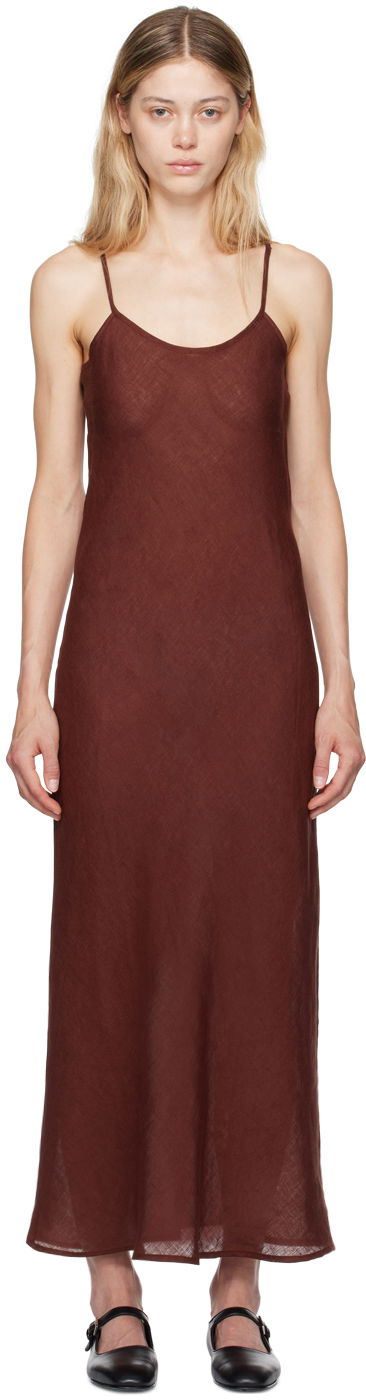 Kjole Baserange Maxi Linen Dress Bourgogne | DRDY-LI-AU24, 0