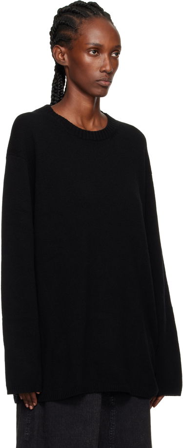 Sweater Yohji Yamamoto YOHJI YAMAMOTO String Round Neck Sweater Sort | HL-K04-184, 1