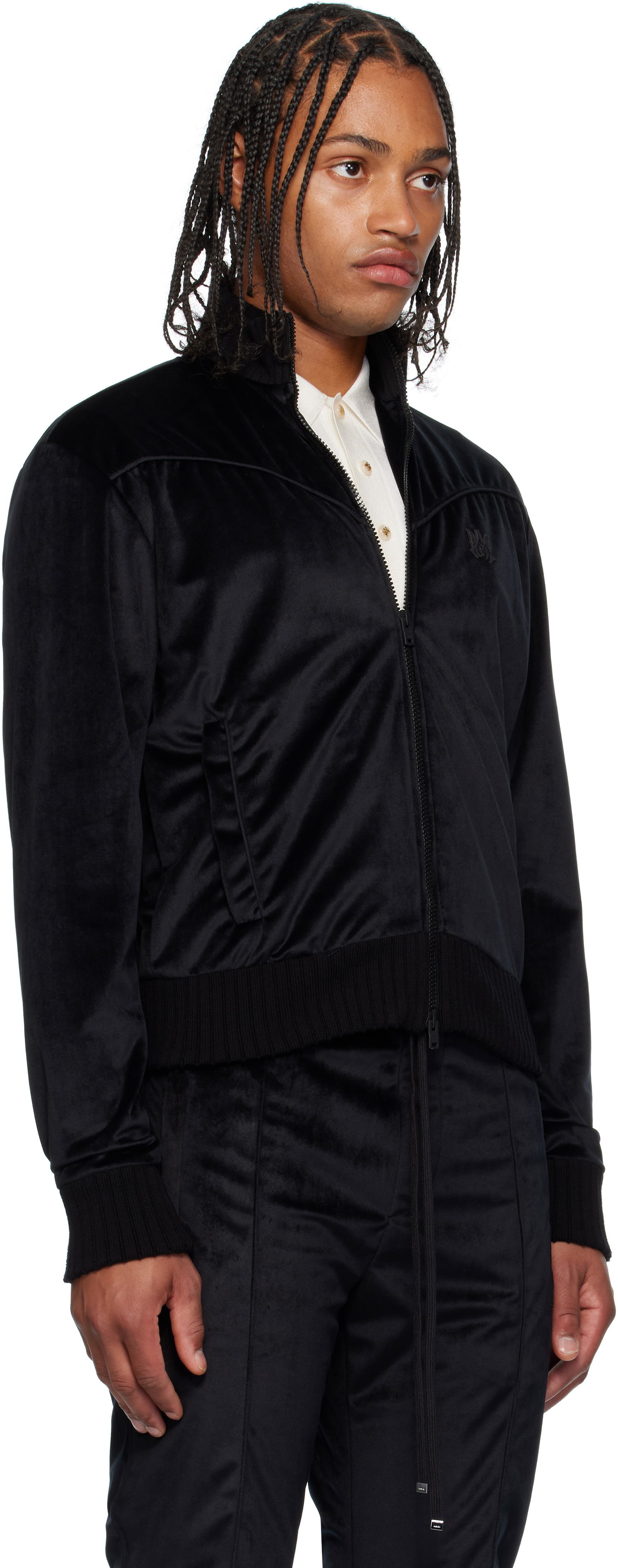 Jakke AMIRI AMIRI Velvet Track Jacket Sort | AMOUTJ1013, 1
