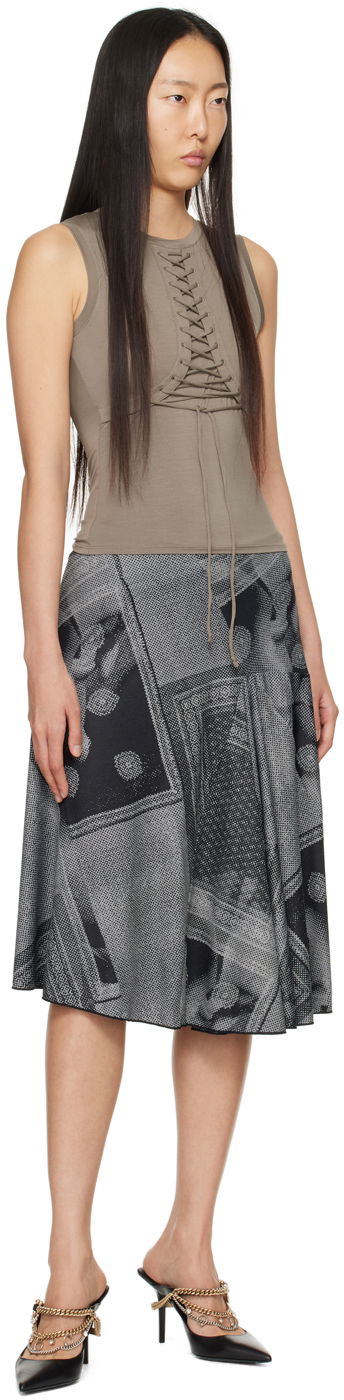 Tanktop Miaou Miaou Zora Lace-Up Tank Top Brun | 7127TJBFOX, 3