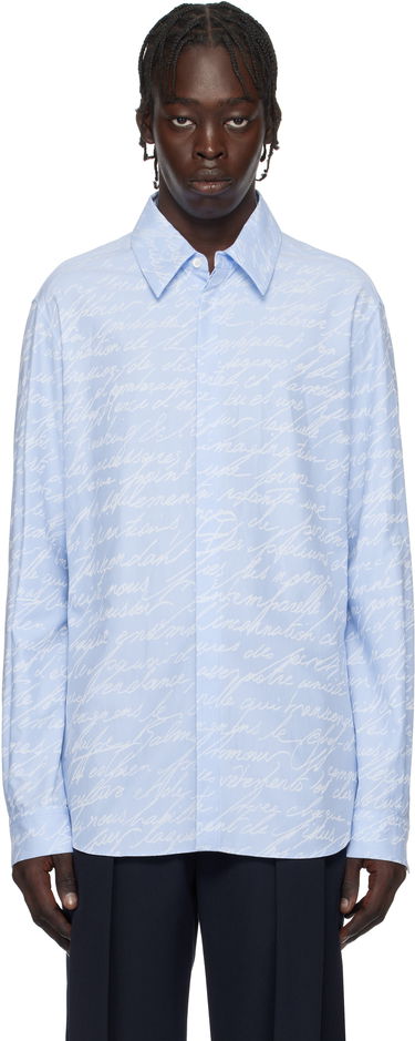 Skjorte Balmain Love Letter Print Shirt Blå | EH1HS405CF82, 0