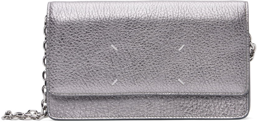 Halskæde Maison Margiela Silver Four Stitches Chain Wallet Grå | SA3UI0008 P6749