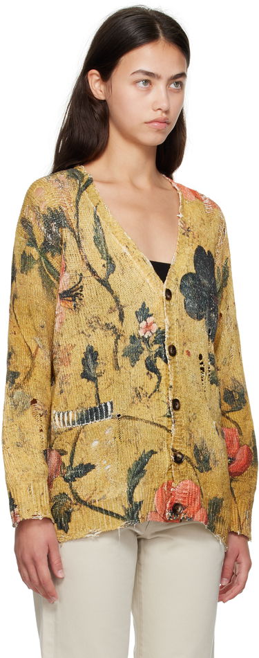 Sweater R13 R13 Printed Boyfriend Cardigan Gul | R13WY237-Y221A, 1