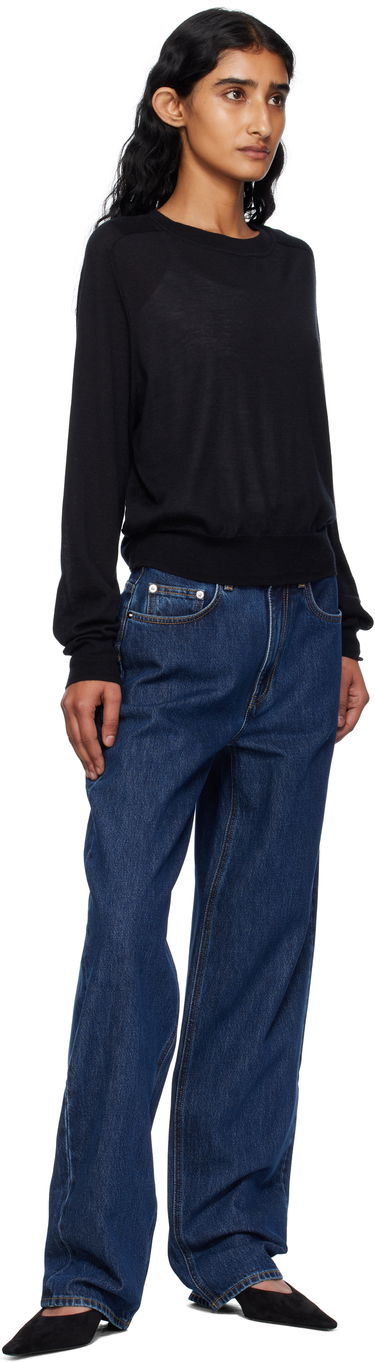 Sweater Loulou de Saison Loulou de Saison Angus Cashmere Crew Neck Sweater Sort | ANGUS, 3